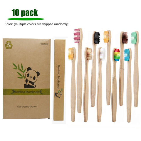 10 pack Multiple Colors Soft Fibre Bio-based Bristles Environmentally Bamboo ToothBrush Adult Teeth Clean Travel Tooth Brush