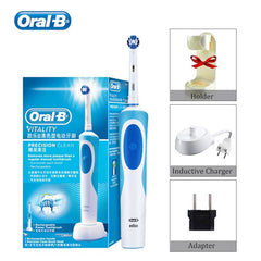 Oral B Electric Toothbrush Rechargeable 2D Rotating Clean Replacement Heads Oral Hygiene Tooth Brush With Holder