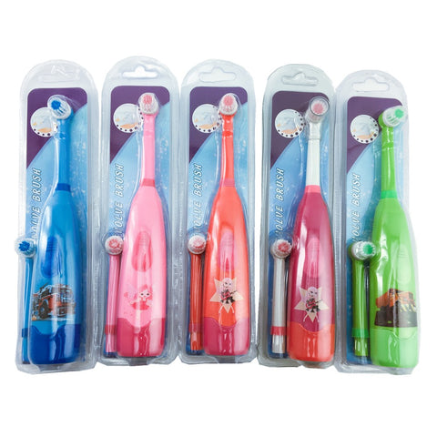 Children Electric Toothbrush Cartoon Pattern Double-sided Tooth Brush Electric Teeth Brush For Kids with 2pcs Replacement Head
