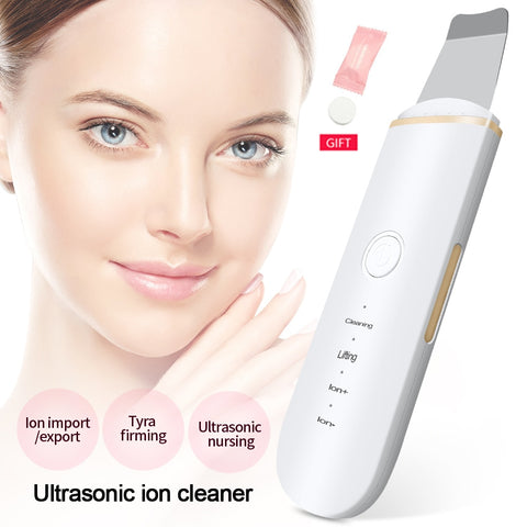 Ultrasonic Skin Scrubber Blackhead Remover Face Scrubber Cleanser Facial Pore Cleaner Face Lifting USB Face Skin Scraper