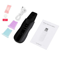 Ultrasonic Skin Scrubber Blackhead Remover Face Scrubber Cleanser Facial Pore Cleaner Face Lifting USB Face Skin Scraper
