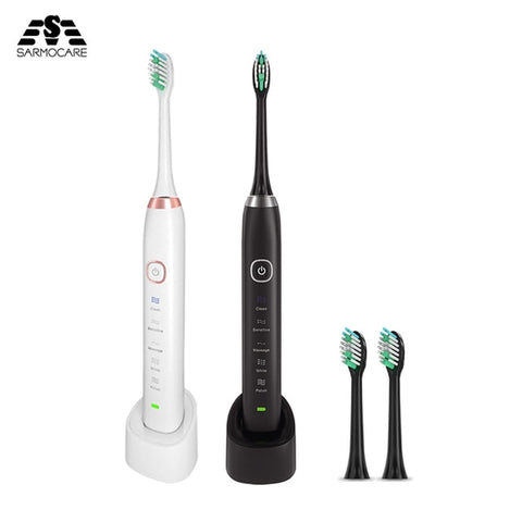 Electric Toothbrush S100 Ultrasonic Sonic tooth brush Wireless rechargeable battery IPX7 Waterproof included extra brushes head