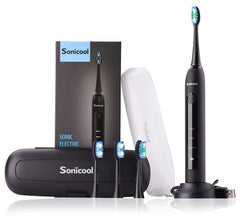 Sonicool 2019 New 051B Ultrasonic Sonic Electric Toothbrush USB Rechargeable Tooth Brushes With 4 Pcs DuPont Replacement Heads